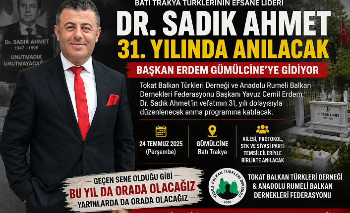 Başkan Erdem'e, Dr. Sadık Ahmet'i Anma Programı İçin Gümülcine'den Davet